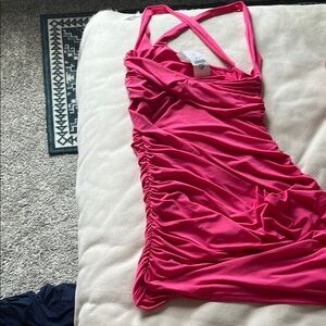 Vibrant Pink Ruched Dress
